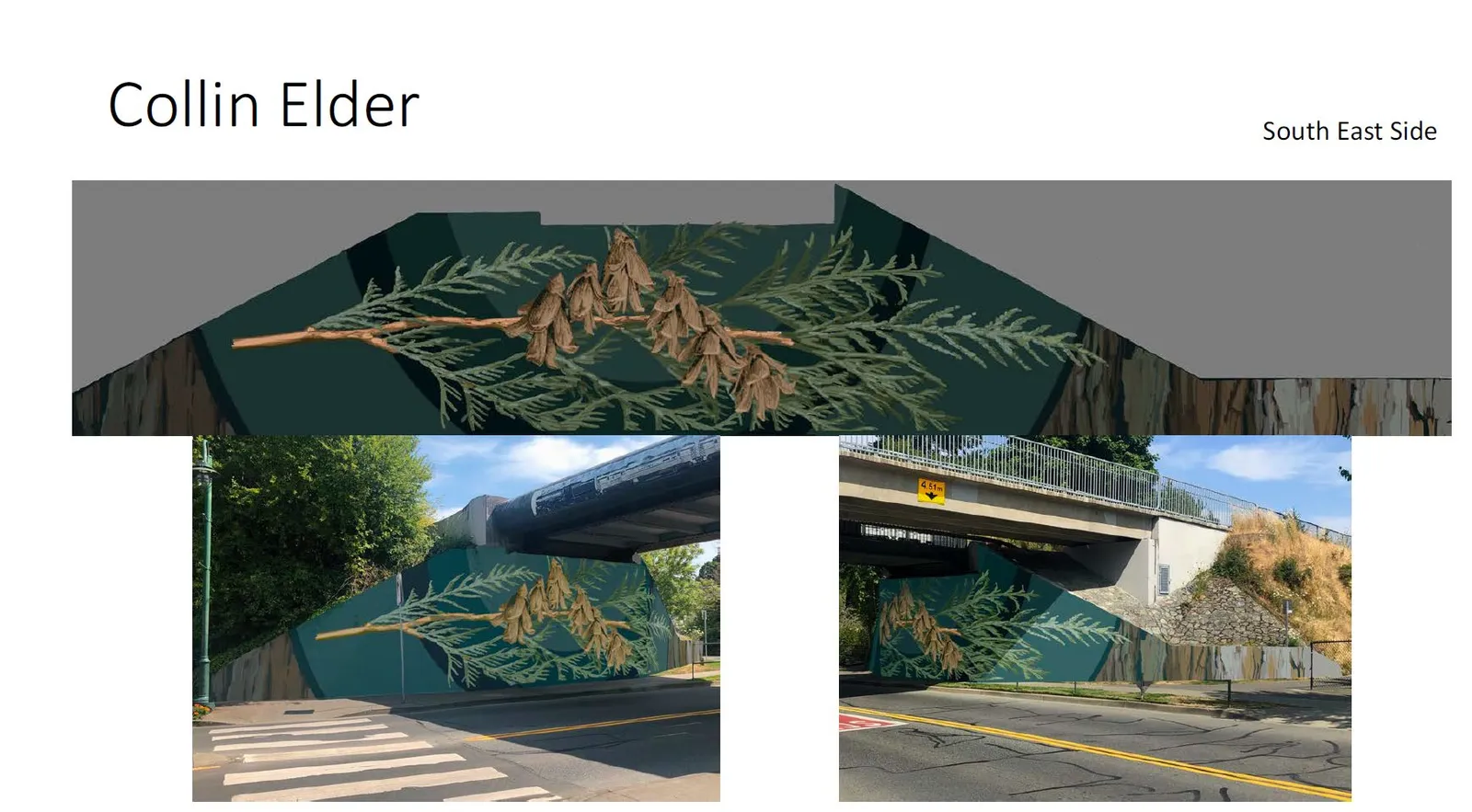 Mural design rendering and mockups for the South East side by Collin Elder