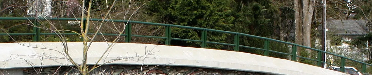Top concrete cap of the stone wall