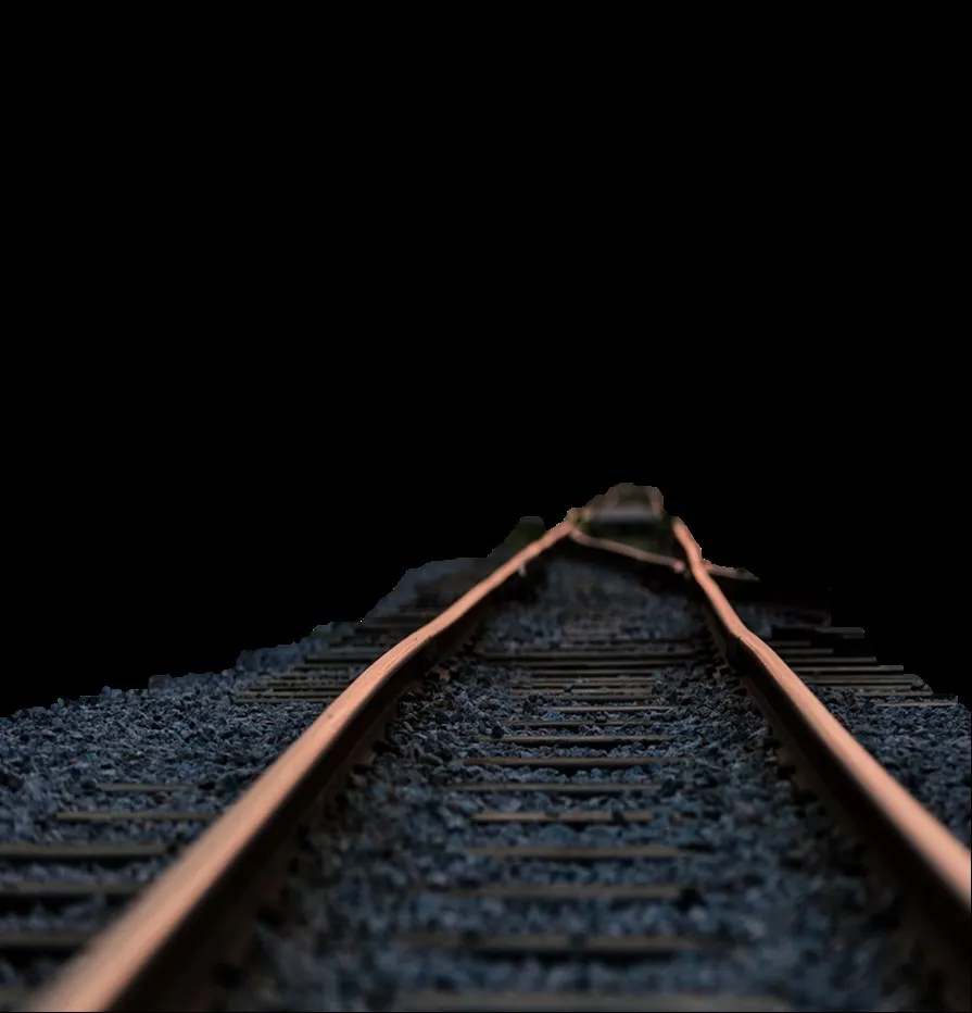 Rendering of light rail tracks laid over an asphalt surface