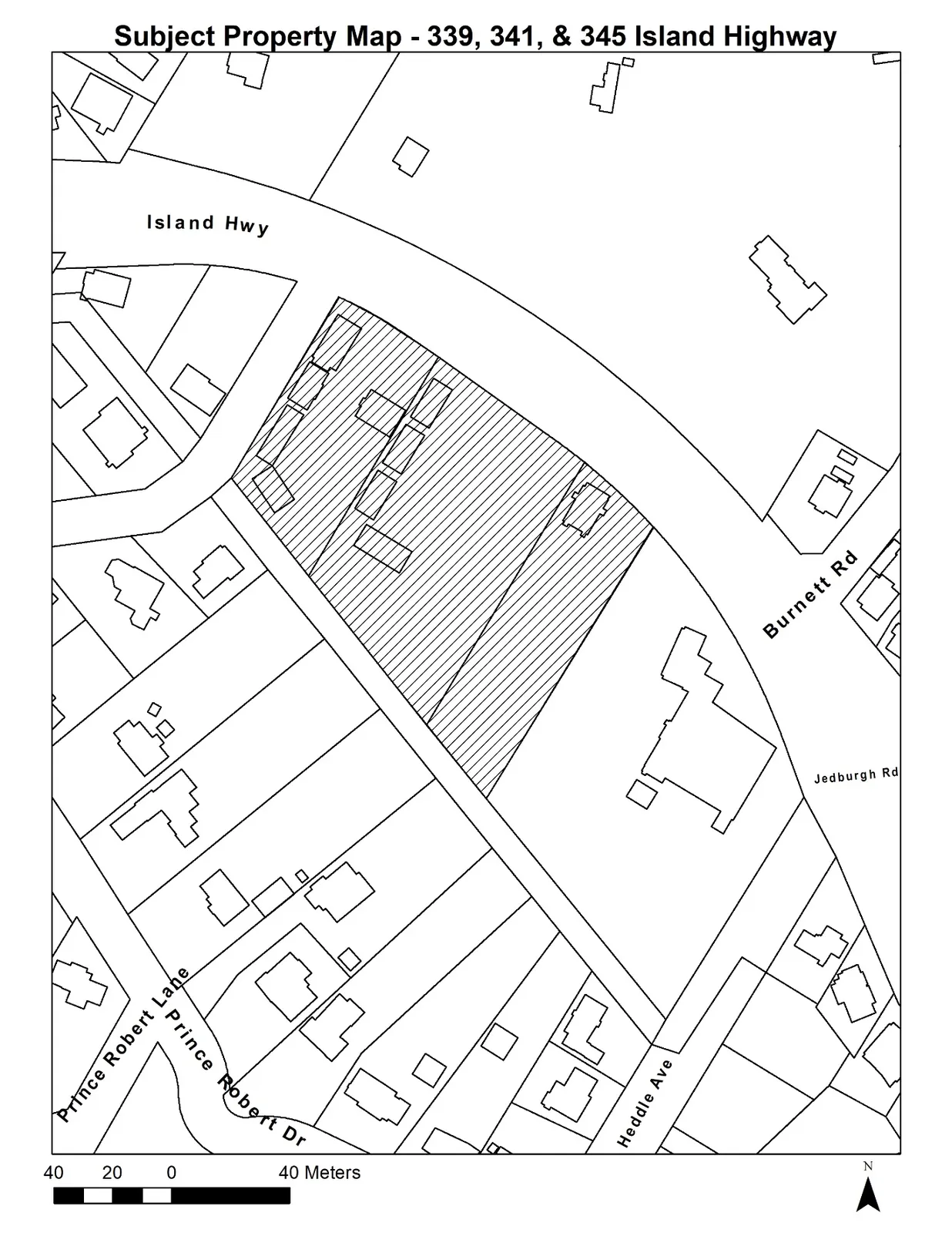 Subject Property Map - 339, 341, & 345 Island Highway