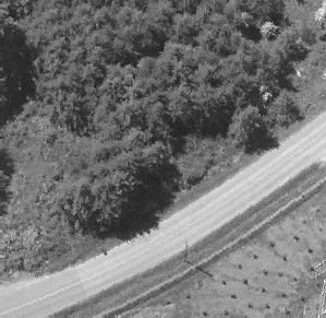 Aerial view of a building rooftop