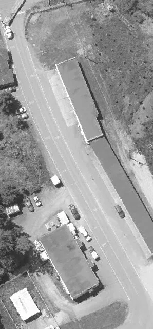 Aerial view of building rooftops