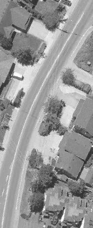 Aerial view of building rooftops