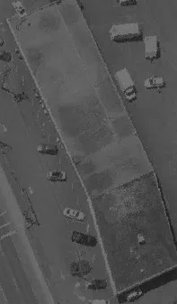 Aerial view of a building rooftop