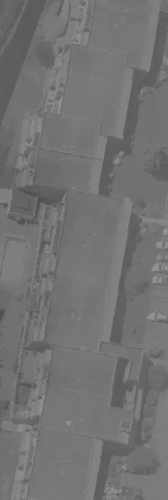 Aerial view of a bridge structure spanning a body of water