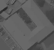Aerial view of building rooftops