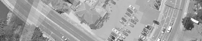 Aerial view of a building rooftop