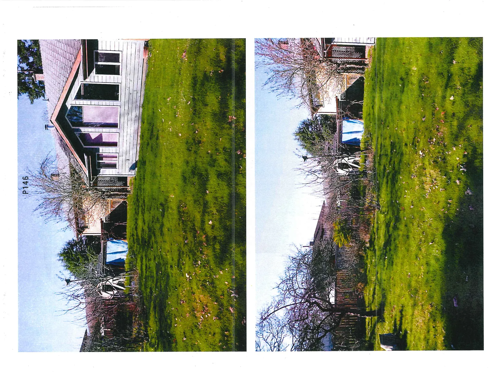 Upper photo - view of a lawn and a house with large architectural windows