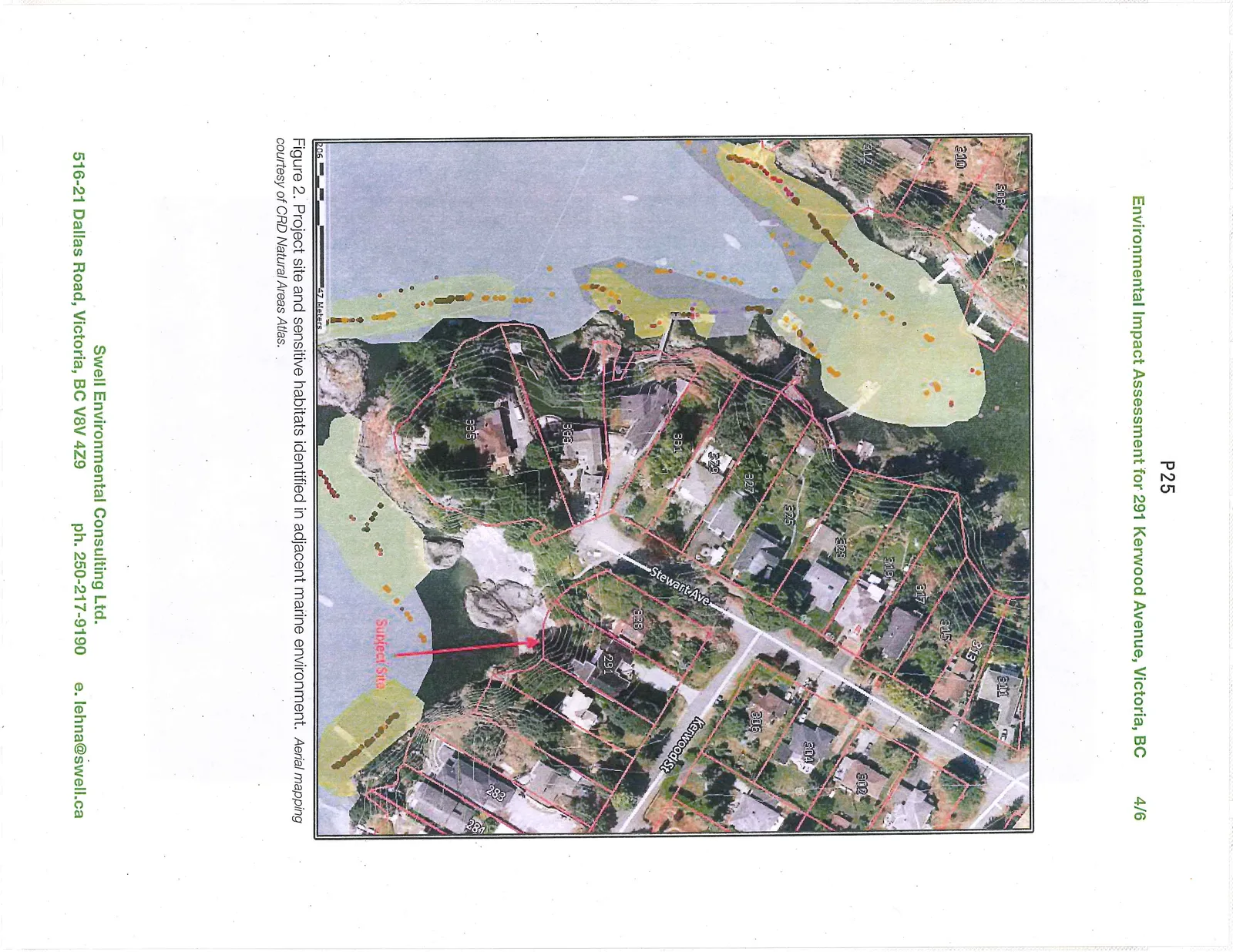 Figure 2. Aerial map identifying the subject site and sensitive habitats in the adjacent marine environment.