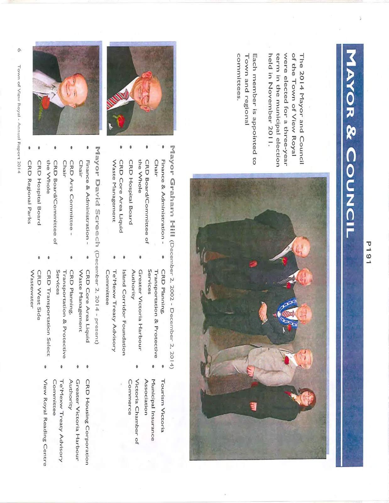 Group photo of the 2014 View Royal Town Council