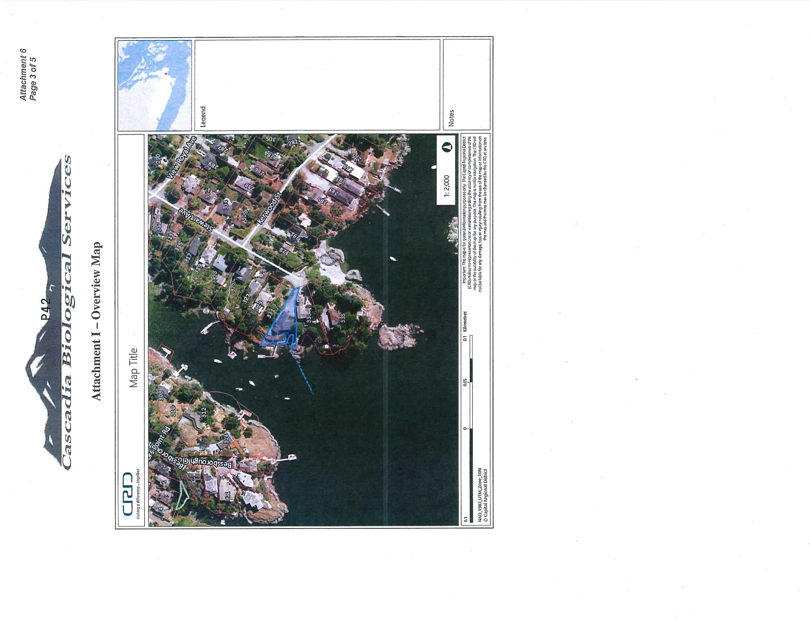 Aerial overview map of 333 Stewart Avenue and surrounding coastal area with property boundaries and the subject area highlighted