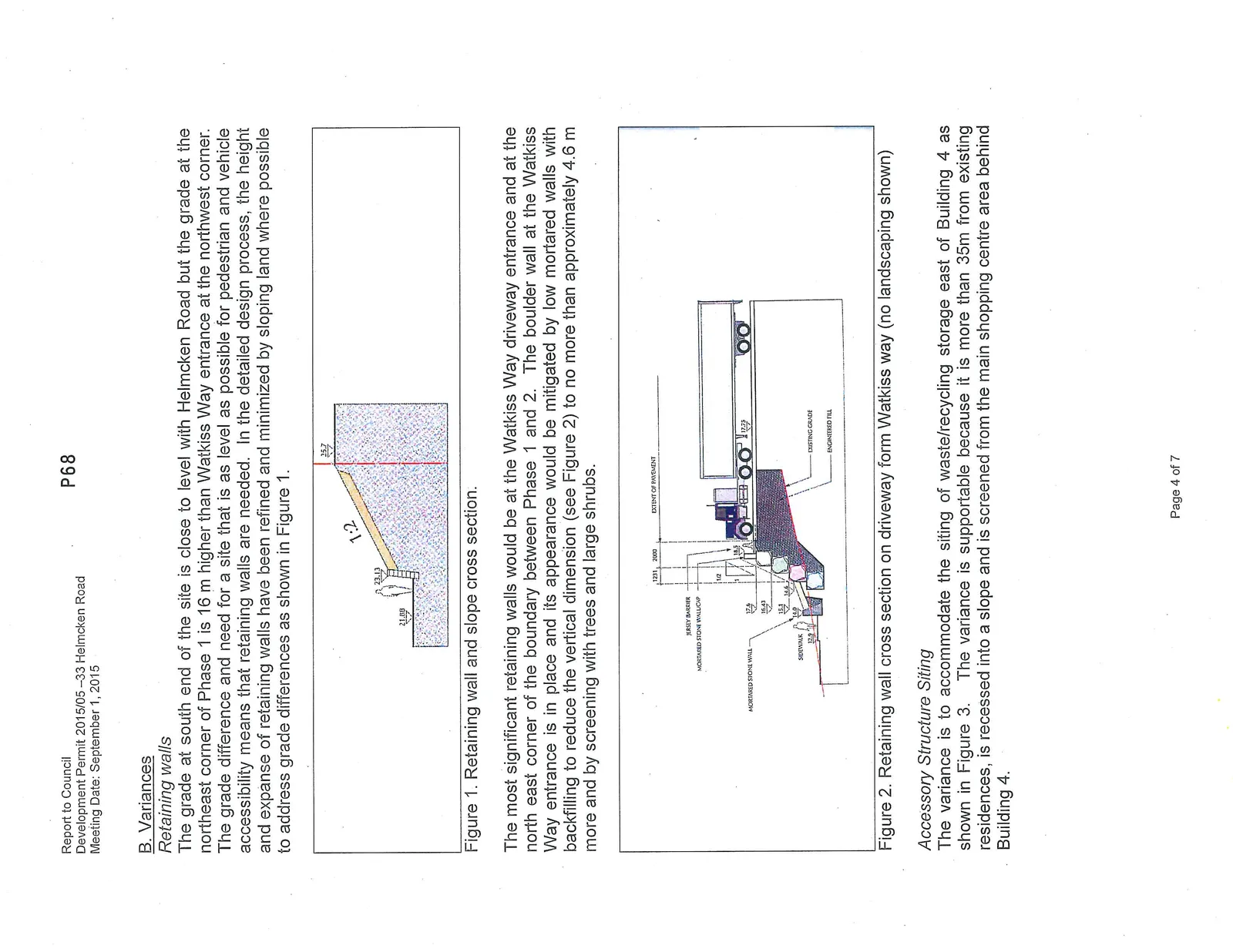 Retaining wall and slope cross section (Figure 1)
