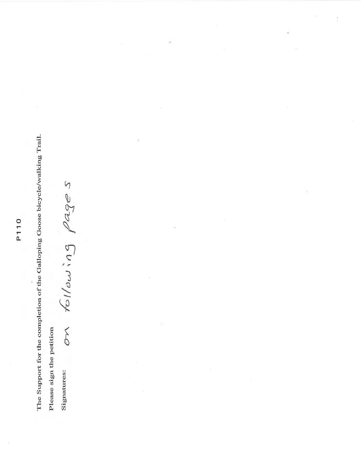 List of petition signatures, page 1.