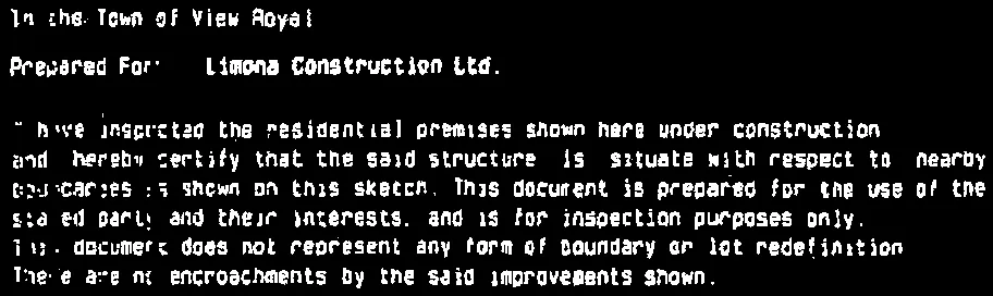 Introductory text of the surveyor's certificate