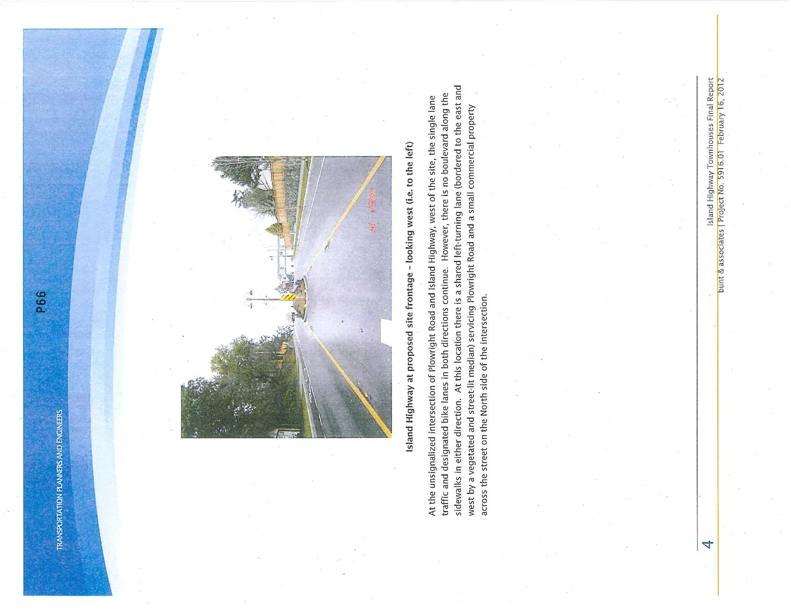 Photo of Island Highway at proposed site frontage – looking west (i.e. to the left)