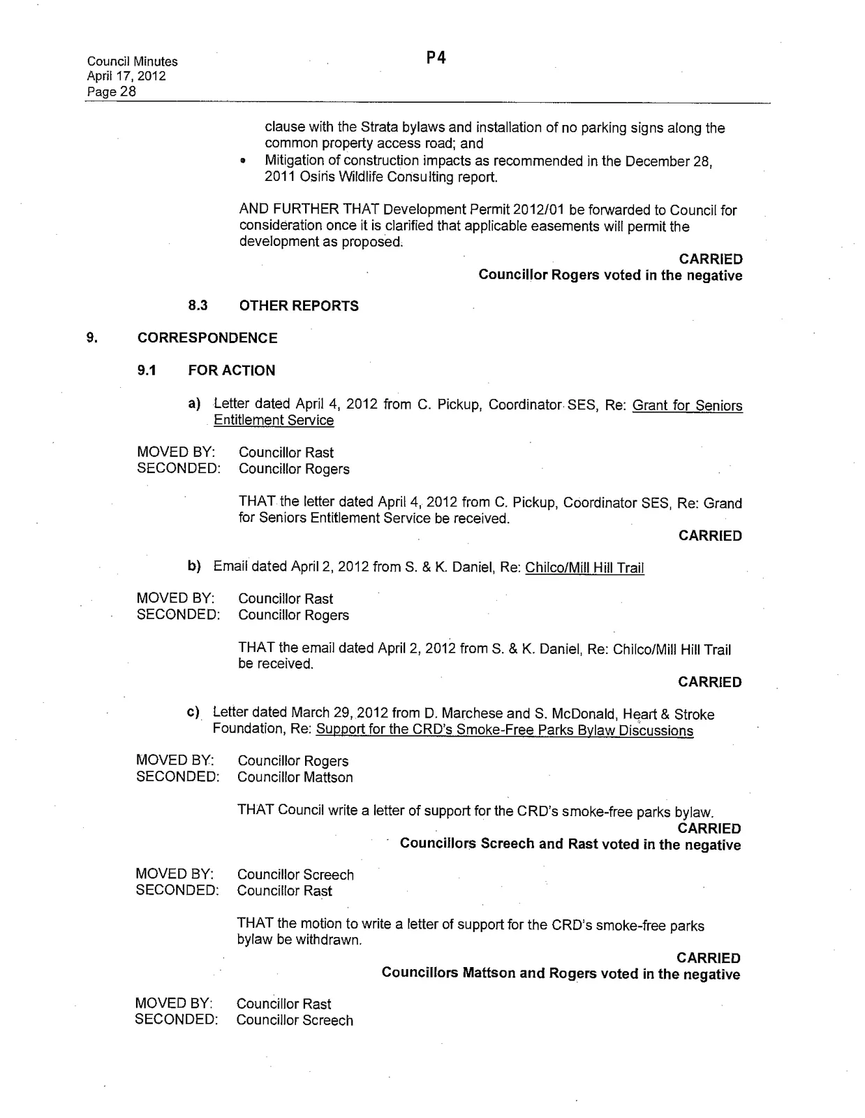Minutes of a Council Meeting held April 17, 2012, Page 4