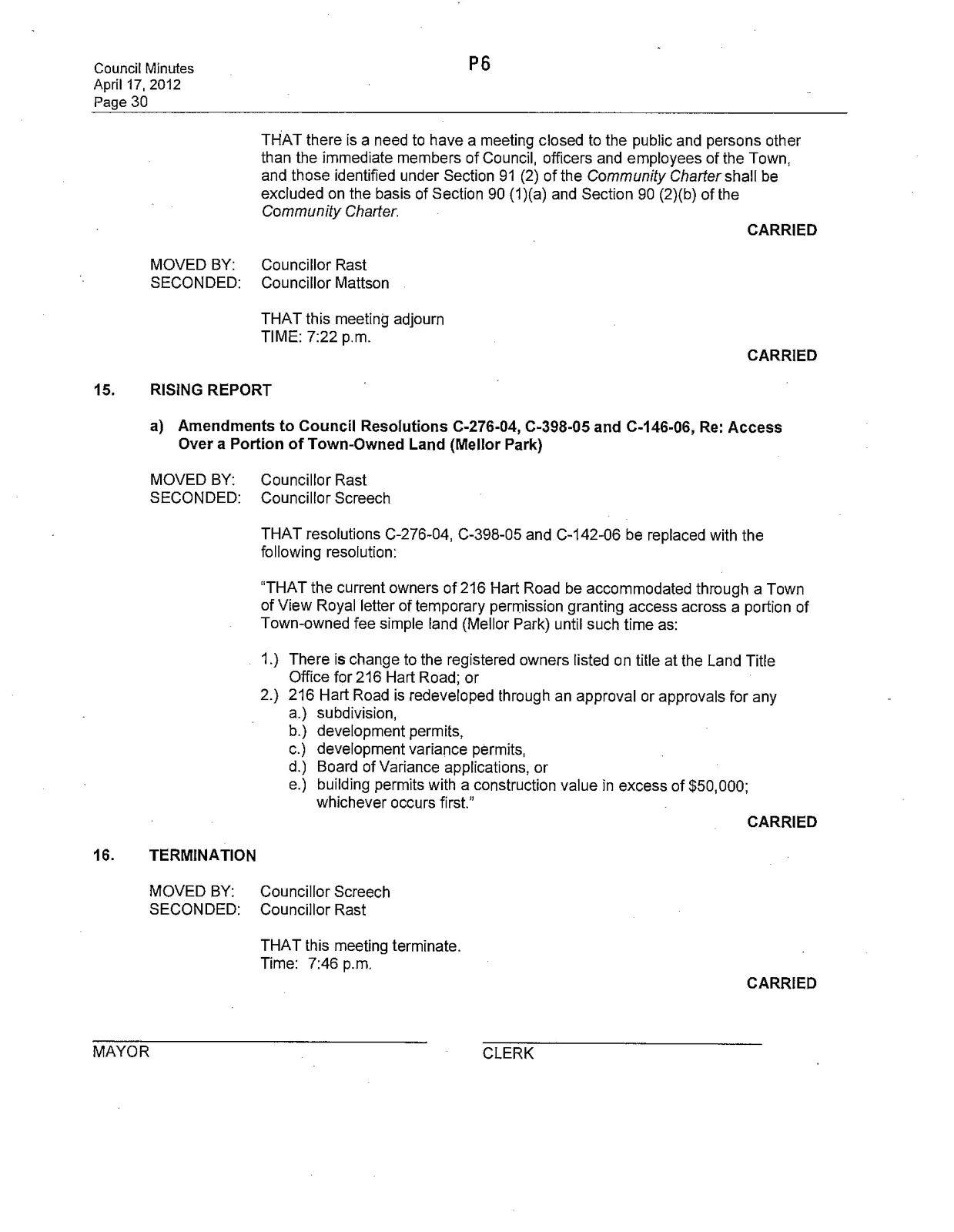 Minutes of a Council Meeting held April 17, 2012, Page 6