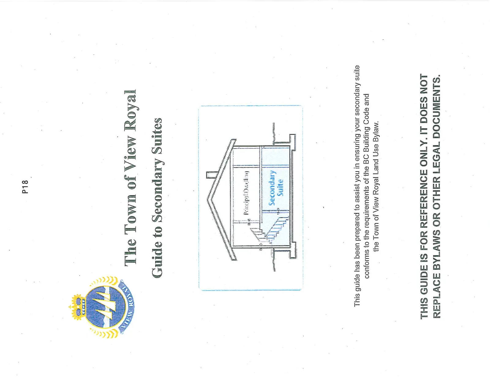 Cross-section diagram of a house showing the 'Principal Dwelling' on the upper floor and the 'Secondary Suite' on the lower floor, connected by an internal staircase.