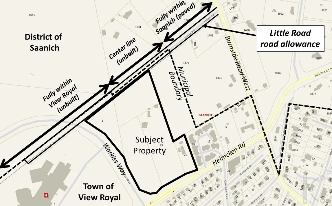Figure 3. Map of Little Road at the Subject Property