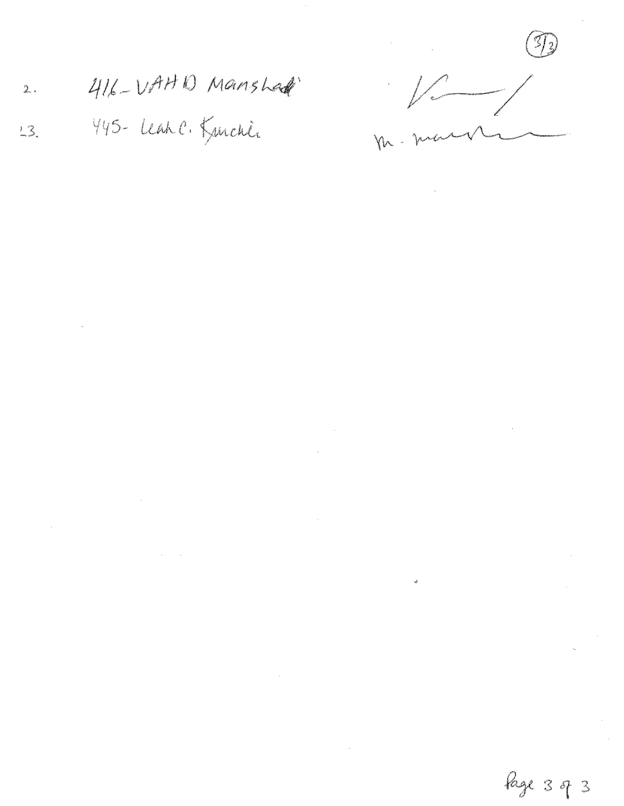 Continuation of signed petition form
