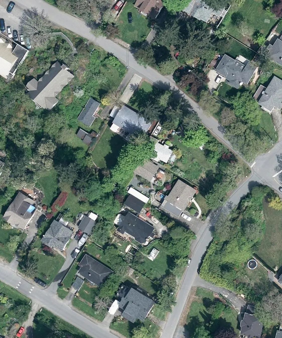 Aerial photograph of the residential neighborhood