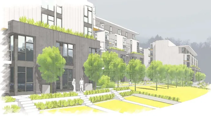 Conceptual Rendering Perspective at Island Highway and Burnett Road