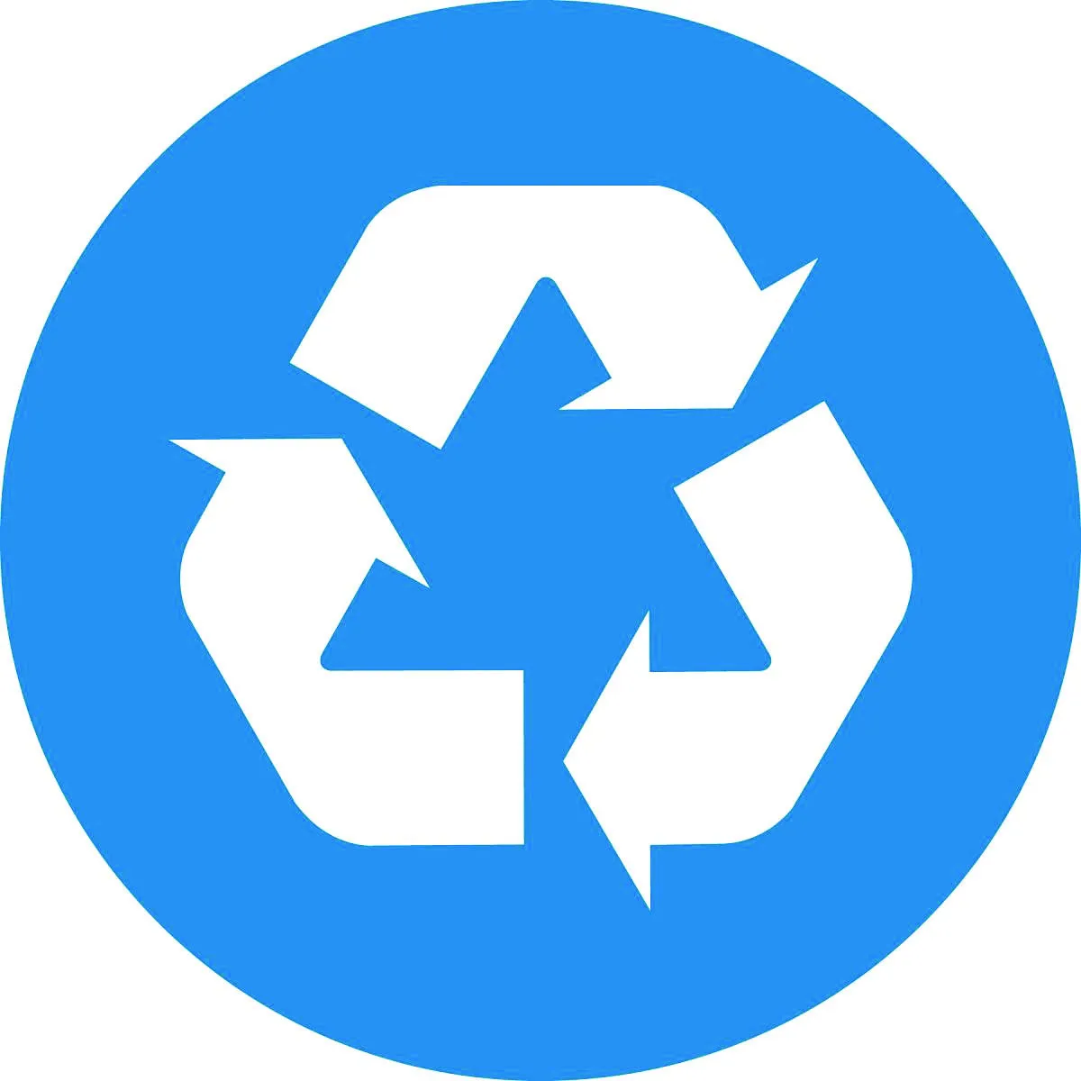 Recycling symbol used on the site plan to indicate recycling facility locations