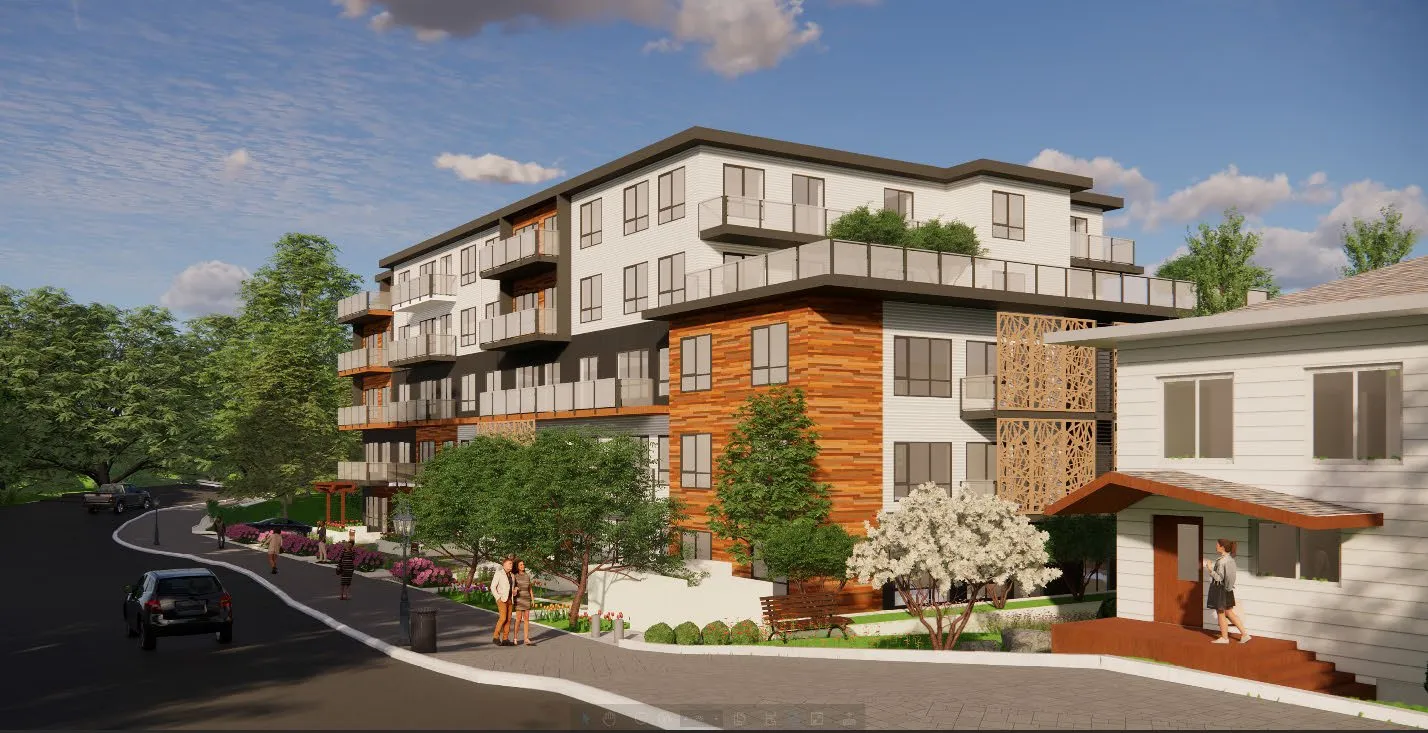 Street level view rendering from Erskine Lane at 14 Erskine Lane.