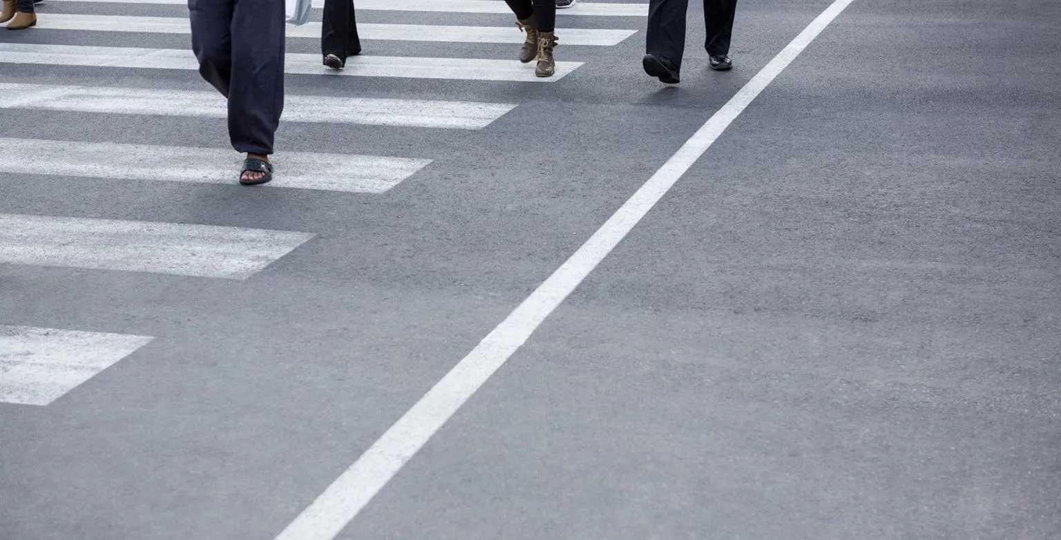 Pedestrians crossing a street