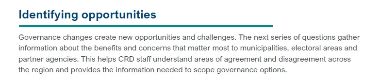 Section intro titled "Identifying opportunities" regarding governance changes.