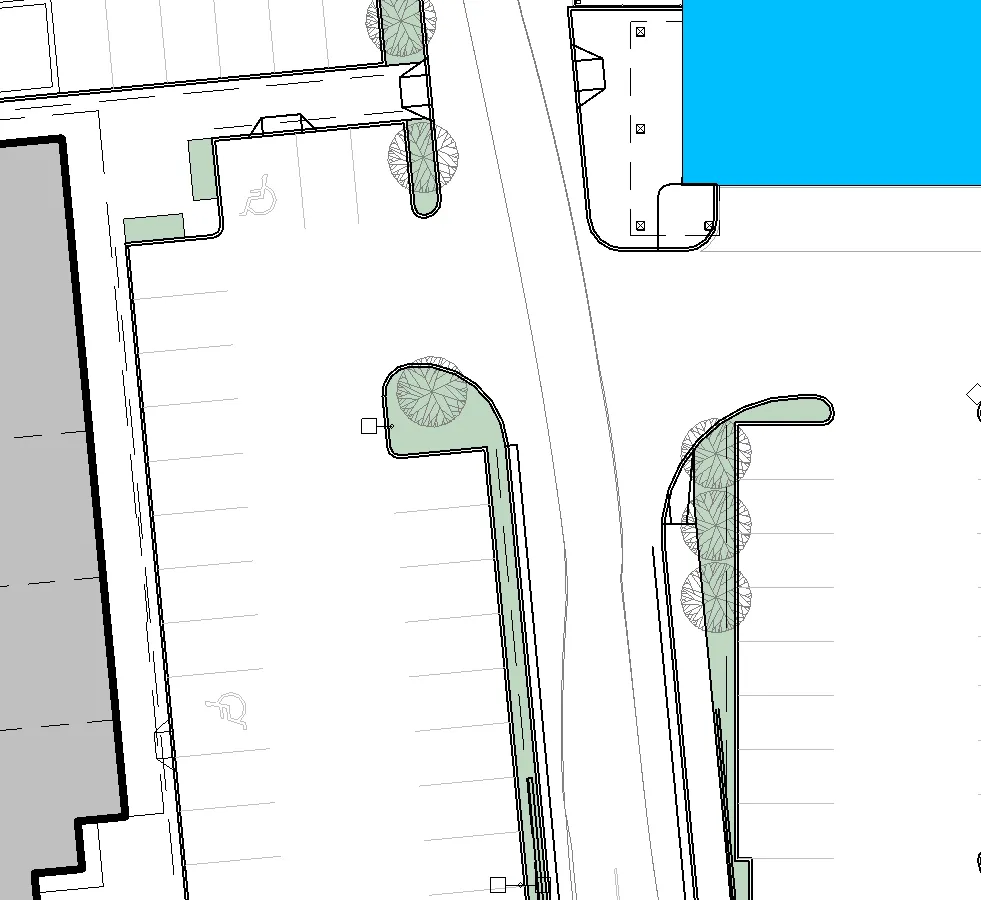 Detail of building plan showing Warehouse, Total Retail, and Garden Centre areas