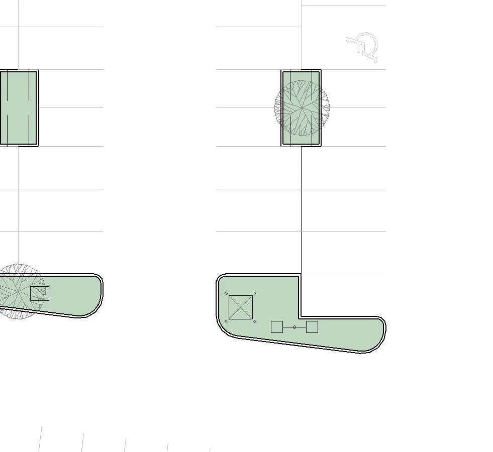 Existing site layout with building components labeled: Warehouse, Retail, Service Centre, Office, and Outdoor Garden Centre