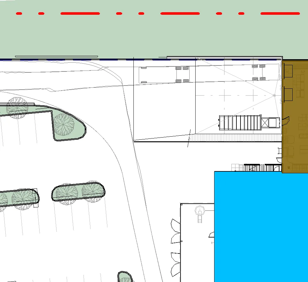 Existing site plan showing the store before expansion with 208 parking stalls and the original outdoor garden centre location