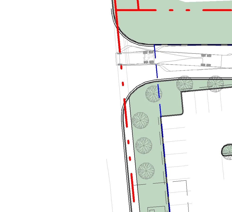 Existing roof plan drawing showing roof drains, scuppers, and equipment locations