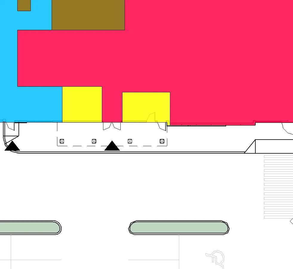 Proposed roof plan drawing showing the roof over the new expansion area