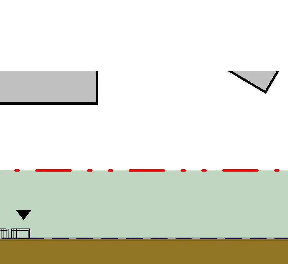 Section and elevation details for the mechanical unit screen
