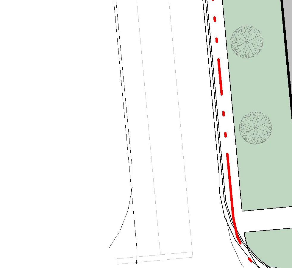 Partial enlarged drawing of the proposed front elevation area 1