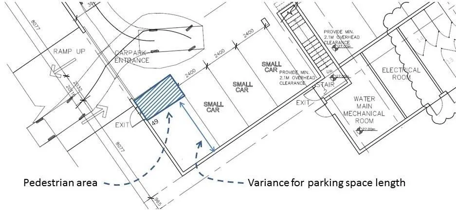 Figure 1. Parking space 49 based on plans by Omicron Architecture
