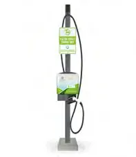 SCH40 All-in-one Retractable Pedestal with integrated cord management system and parking sign