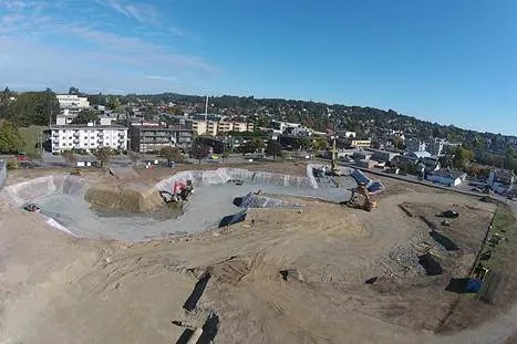 Aerial photo of the construction site