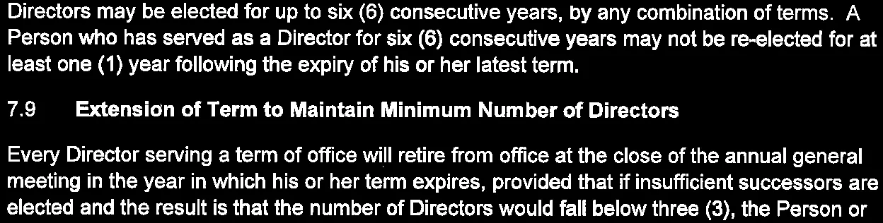 Section 7.9 Extension of Term