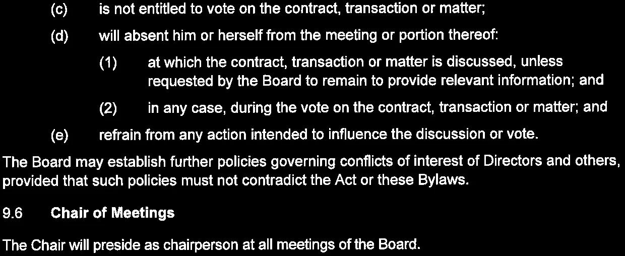 Section 9.6 Chair of Meetings