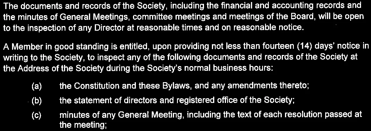 Section 16.2 Inspection of Documents and Records