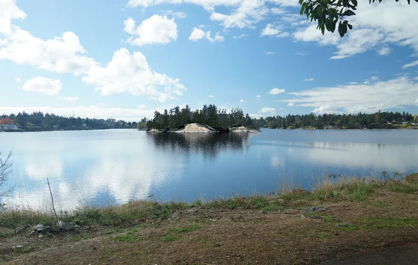 Rendering of Portage Inlet Linear Park view at time of planting