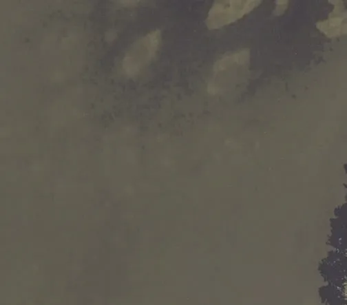Aerial view of open water surface