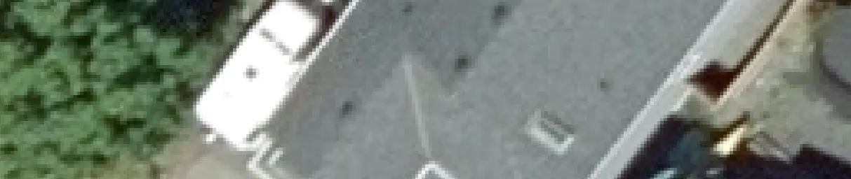 Aerial view crop of a residential building roof