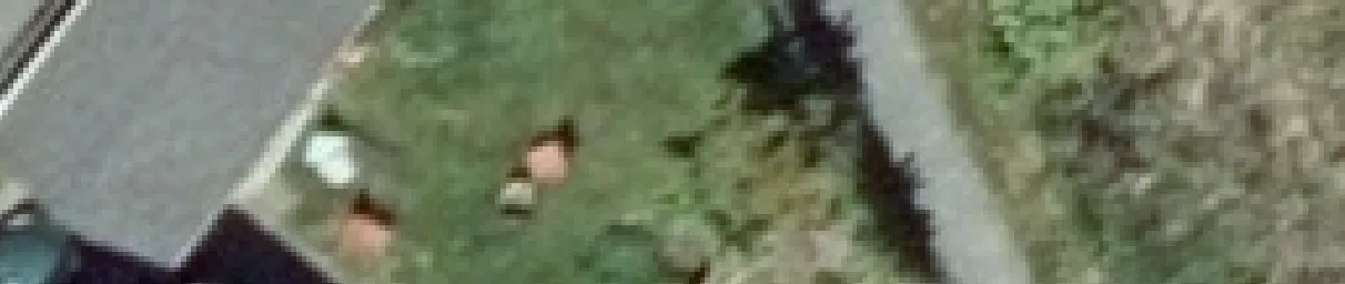 Aerial view crop of a vehicle on a driveway