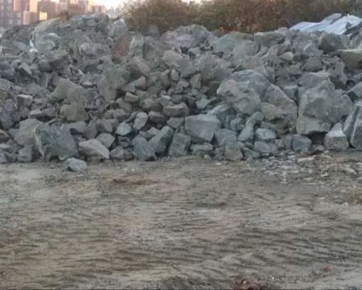 Bubble curtain in use during blasting operations