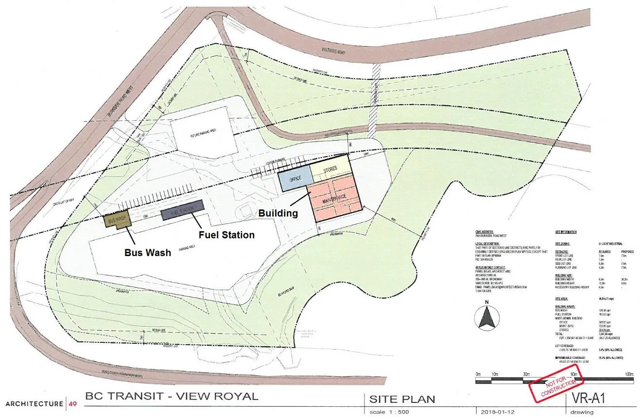 Development concept site plan for the BC Transit handyDART facility