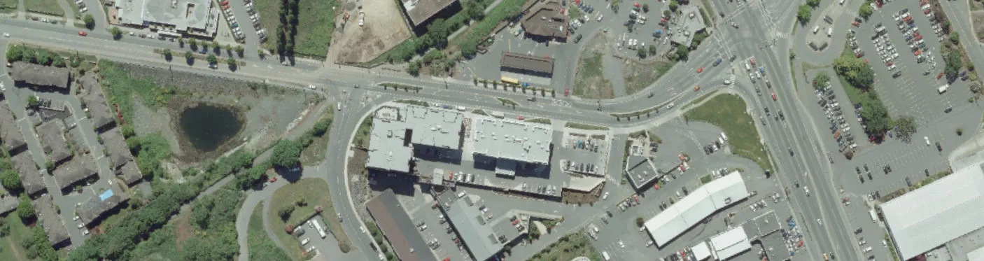 Aerial view of residential street network